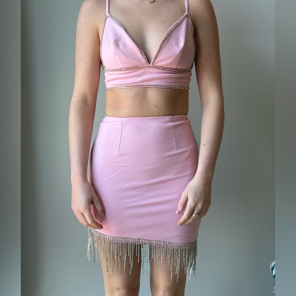 Fashion Nova Pink Fringe set